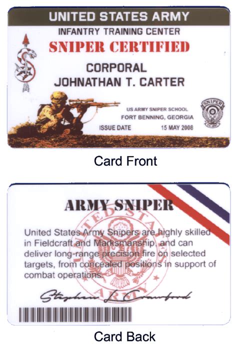 Army Sniper Certificate